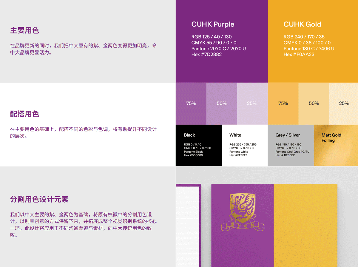 香港中文大學(xué)品牌形象升級色彩規(guī)范